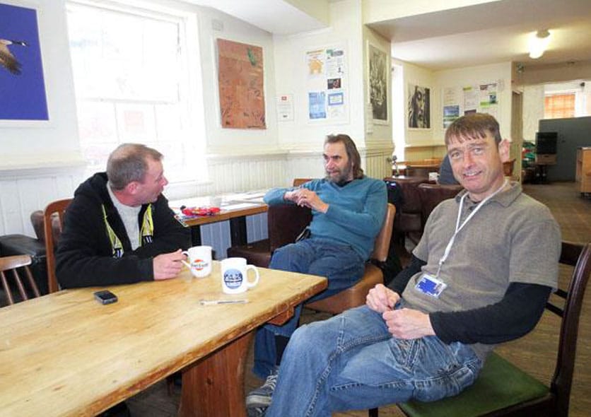 Bristol wet clinic view of support worker and clients