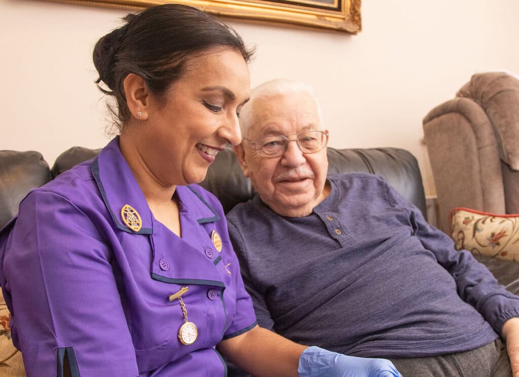 Nurse and patient in the home